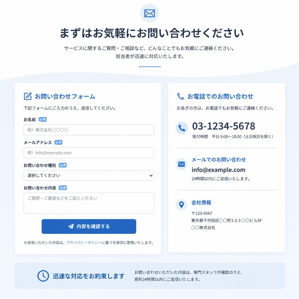 今すぐお問い合わせ！